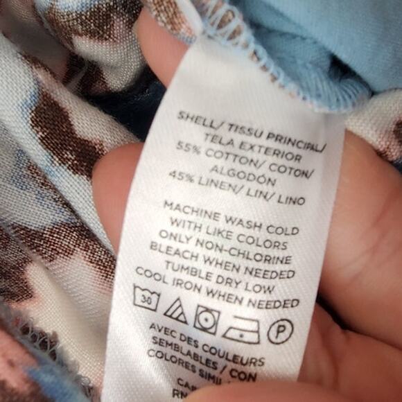 New NWOT Loft Paper Bag Pull On Shorts Sun Washed Floral Linen Blend Size Small - Picture 10 of 10